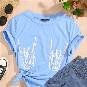 SHEIN Skull Print Tee (L)